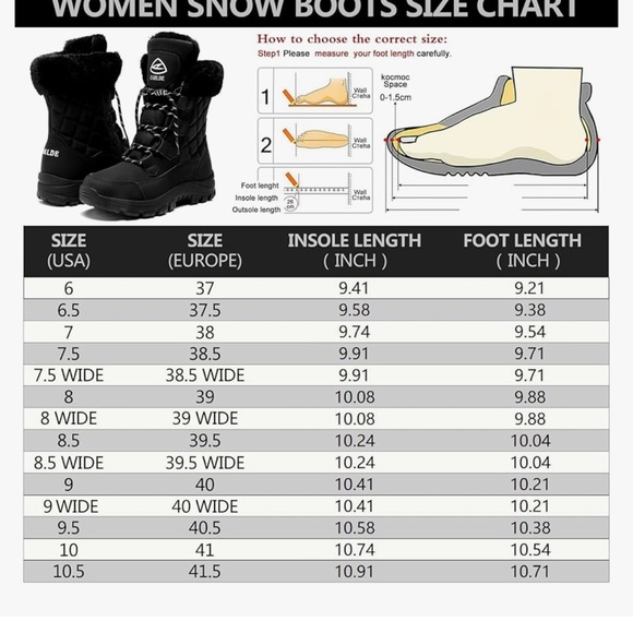 Earlde women snow boots 8 wide - Picture 3 of 11